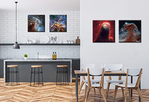 Space Decor For Boys Room Canvas Wall Art Solar System Posters For Bedroom Galaxy Room Decor Outer Space Room Decor Modern Astronomy Constellation Themed Pictures Framed Artwork 12"X12"X4 Painting #TOP3
