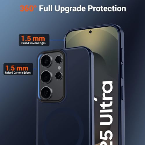 Image of SIZUKA Samsung S25 Ultra Magsafe Hard Back Case | Matte Design & 360 Protection | Military-Grade Samsung S25 Ultra Cover | Strong Magnet Back - Blue