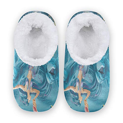 TropicalLife JNlover - Pantuflas para casa con diseño de delfín bajo el agua y sirena de mar,...
