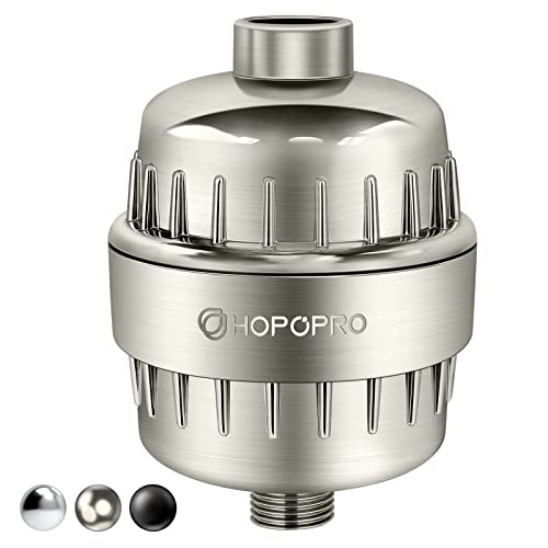 HOPOPRO NBC News Recommended Brand 18 Stages Shower Filter, High Flow Shower Head Filter Hard Water Filter High Output Water Softener Reducing Dry Itchy Skin Improving Skin Hair