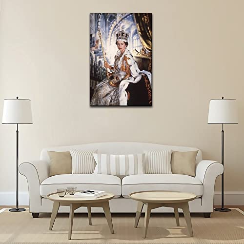 VJS Queen Elizabeth II Crown Scepter Poster Poster Poster Decorative Painting Canvas Wall Art Living Room Posters Bedroom Painting 08x12inch(20x30cm)