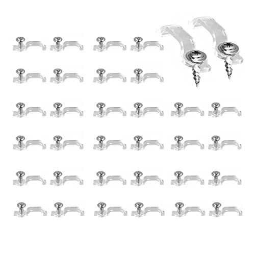 Sumbirg 100 Piezas Clips LED Soporte de Montaje Clips Tira Luz para Fijación Luz LED, Clip de Montaje Tira Led con 100Pcs Tornillos, Clips de Fijación para Tira de Luz de 10mm Cover