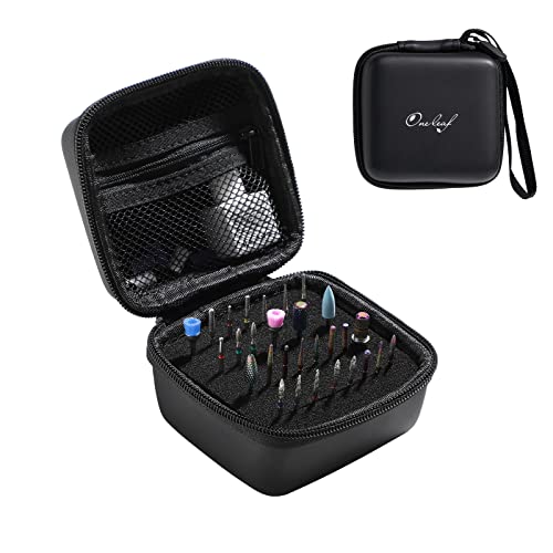 Oneleaf Nail Drill Bit Holder Kit: Storage Case and Organizer Container for Displaying Bits