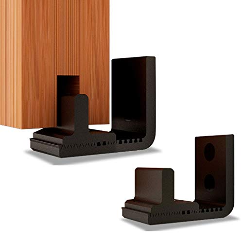 Ajustable Guide de Plancher pour Porte de Grange Coulissante, Guide de Plancher Inférieur de Porte Monté sur Mur Noir 1PC Cover