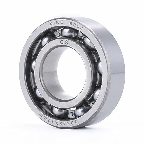 XiKe 2 Stück 6004 C3 Kugellager 20x42x12mm, Offene - Lagerstahl, Ideal für DIY, Lüfter, Elektromotoren, Bürogeräte, Haushaltsgeräte usw.