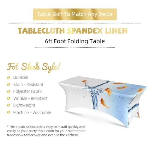 Nappe de table extensible élasthanne poisson 1,8 m lavable - 6