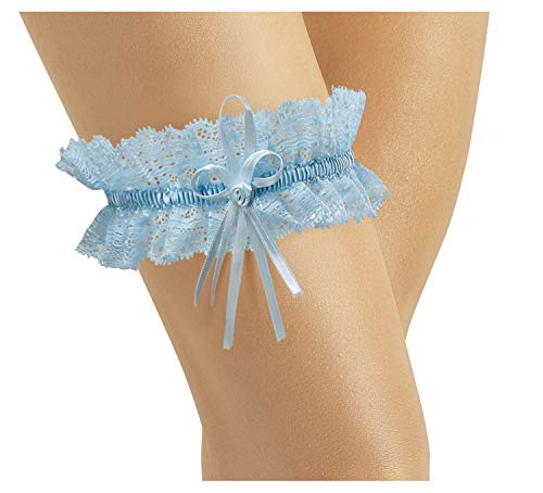 Preisvergleich Produktbild BrautChic - Strumpfband zur Hochzeit - Brautstrumpfband CLASSIC - Elastische Weiche Spitze - MUST HAVE - Hochzeitsgeschenk Brautaccessoires - BLAU