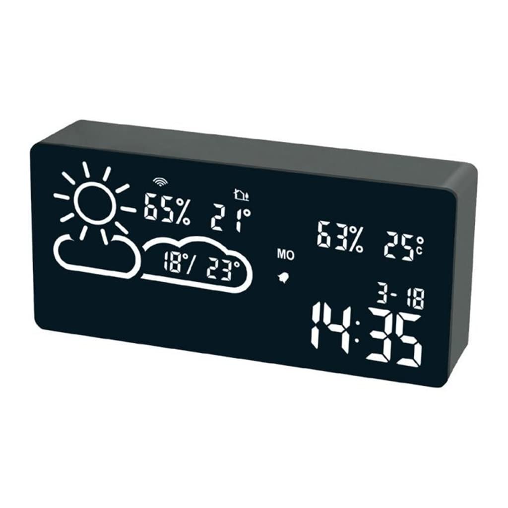 Sjdopulse E Sjdopuls Led Alarm Clock Temperatur Humidity Lectronic Desktop Digital Tabl Clocks Led Smart Alarm Clock