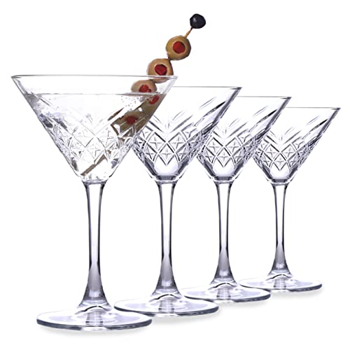 GOSOYO Juego de 4 vasos de martín vintage de champán, cóctel, copas de manga larga, vasos pulidos (7,8 oz/230 ml) Cover