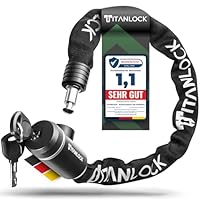 TITANLOCK Fahrradschloss Kettenschloss Diebstahlsicher [REFLEKTIEREND] + Leichter Transport Rostfrei Sicherheitsstufe 7/10