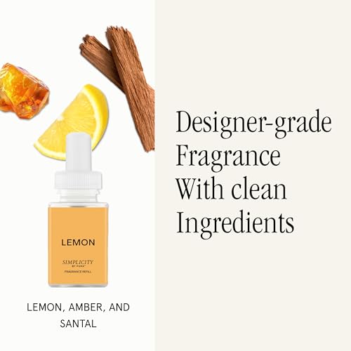 Pura Mini Smart Fragrance Diffuser for Small Spaces Adjustable Smart Home Device with LED Light Automatic Vial Detection Includes 1 Scent Refill Lemon