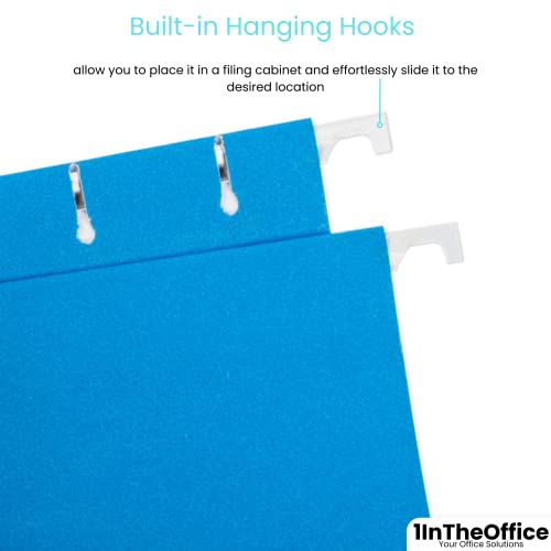 1Intheoffice Hanging File Folders Legal Size, Expandable Hanging File Folder, Adjustable 5 Tabs, Assorted Color, 25 Pack #TOP5