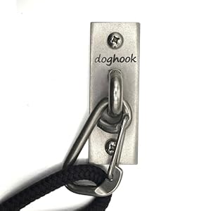 Canine Hitch- Secure Dog Leash Parking Indoor- Outdoor Wall Hook with Clip – Tie Out Stainless Steel – Practical Lead Management for Home & Business