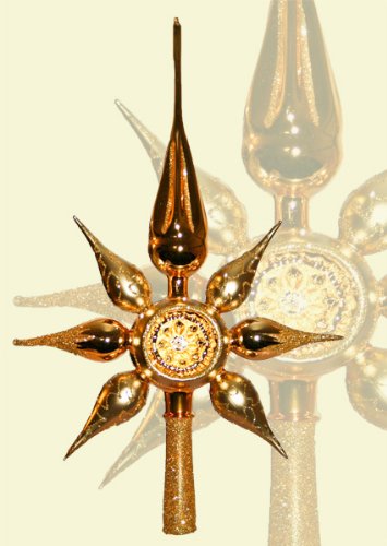 Preisvergleich Produktbild Lauschaer Glaskunst-Christbaumspitzen Monstranzspitze (Gold)