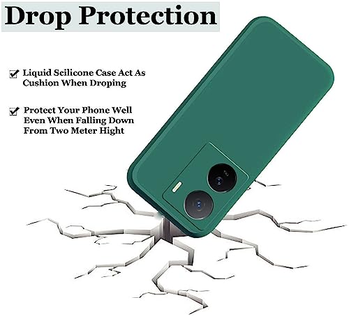 Image of A rtistque Liquid Silicone Back Cover Case for iQOO Z7 5G / iQOO Z7s 5G Shockproof TPU Soft Flexible with Camera Protection - Green