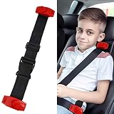 Child Seat Belt Adjusters - Adjustable Seat Belt Positioners with Clips and Positioning Straps, Shou