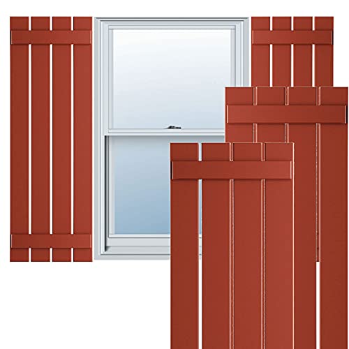 23"W x 49"H True Fit PVC, Four Board Spaced Board-n-Batten Shutters, Colorful Leaves (Per Pair - Hardware Not Included)