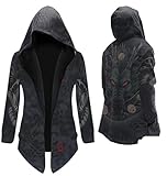 Haocoyee Mens Anime Trench Coat Cardigan Cosplay Hooded Overcoat Cloak Jacket (XL, Style10)