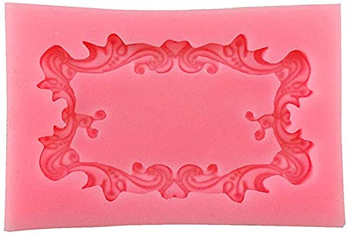 First Try Silicone Molds Vintage Fondant Frame Mirror Frame for DIY Cupcake Cake Decorating & Polymer Clay Crafting (1 Mold)