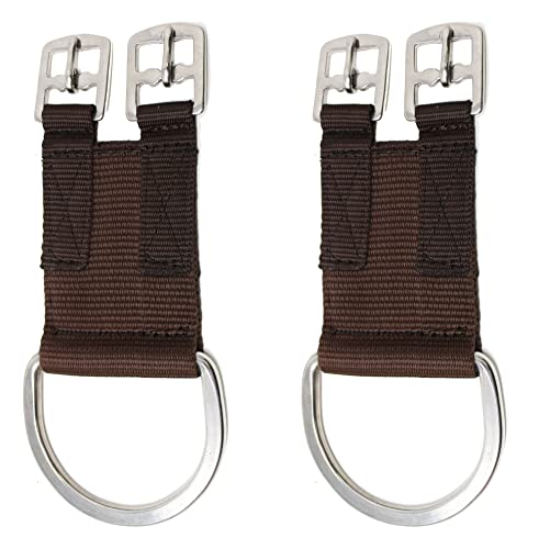 CHALLENGER Horse Set of 2 Brown Nylon Western English Dual Buckle Girth Converter 403GC01BR