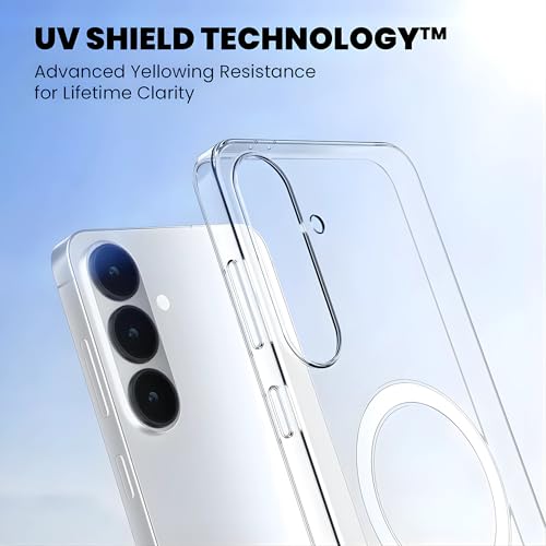 Image of Anti-Yellow Clear Case for Samsung Galaxy S26 | UV Shield Technology | Zero-Yellowing Formula | Drop Protection (TPU + Polycarbonate | Crystal Clear)