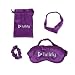 Lullify Silk Sleeping Mask and Travel Kit for Healthy, Natural Sleep Anywhere | Headband and Scrunchie Included Purple