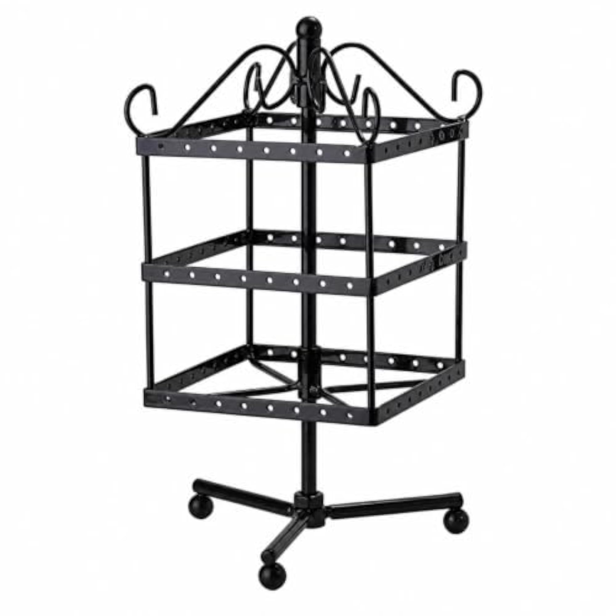 Metal Earring Display Stand with 96 Holes, Black