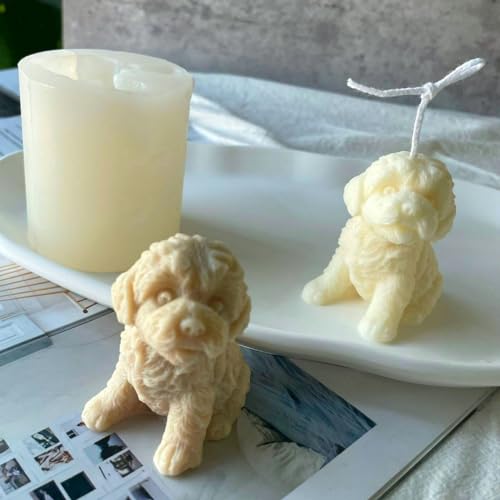XMOX Silikonformen für Hunde, Teddy-Hund, Kerze, Tierharz-Formen für Seife, Sojawachs, Epoxidharz, DIY, Handwerk, Welpen, Heimdekoration, Hochzeitsfeier, Heimdekoration
