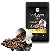 NICO - Café grain PREMIUM 100% Pur ARABICA | Médaille d'Or 2021 Dégustation Sélection Cafés du Monde | Paquet 1 KG | Intensité 7/10 | Grains Notes & Saveur Fruités et Florales Torréfaction Italienne