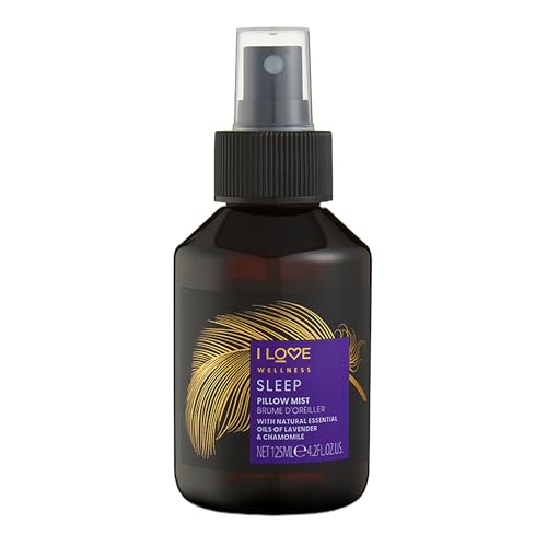 I Love Wellness Sleep Pillow Mist, with Natural Essential Oils of Lavender & Chamomile, Infused with Chamomile Extract & Petitgrain Oil, Vegetarian & Vegan-Friendly - 125ml