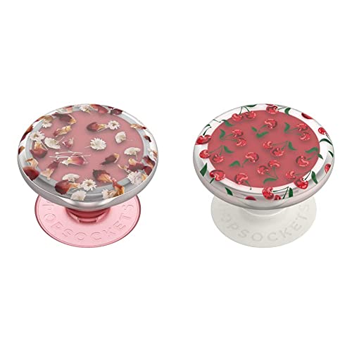 PopSockets PopGrip Lips: Swappable Grip and Lip Balm for Phones and Tablets Rose Vanilla & Lip Balm Phone Grip with Expanding Kickstand, PopLips Cherry Cherry