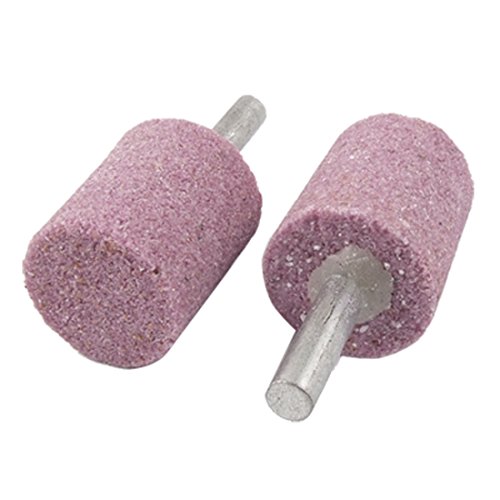Aexit 5 Pcs Abrasives 22mm Dia. Cylindrical Shape Metal drill hole Abrasive Mounted Point Pink Model:34as402qo457