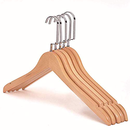 Cintre en bois naturel x50 avec encoches et barre pantalon 38cm
