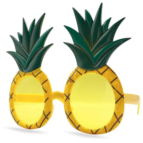 Gafas de Sol en forma de Piña, gafas de sol sin montura, Gafas diseño fruta Piña, Gafas para disfraz, Gafas para fiesta, Gafas despedida de soltero/a, Gafas carnaval, Unisex, Negras