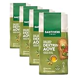 SANTIVERI – Dextrin AOVE – Pan Tostado 100% Integral con Aceite de Oliva Virgen Extra, Alto en Fibra, Sin Azúcares Añadidos, Vegano – 300 g (Paquete de 4)