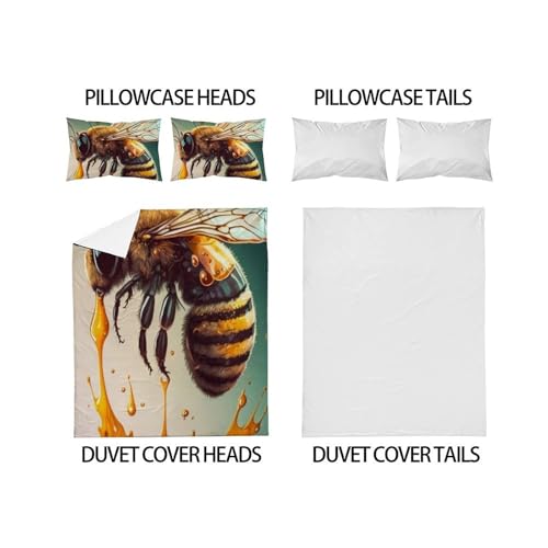 Housse de couette microfibre animaux pour lit king size 220x240 fermeture éclair