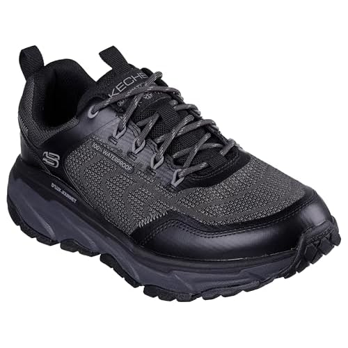 Skechers D'Lux Journey Defender Stitch, Zapatos para Senderismo Hombre, Black Synthetic/Textile/Trim, 43 EU