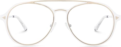 Miniatura 8 de VOOGLAM Gafas de bloqueo de luz azul aviador elegantes para hombres antifatiga ocular UV