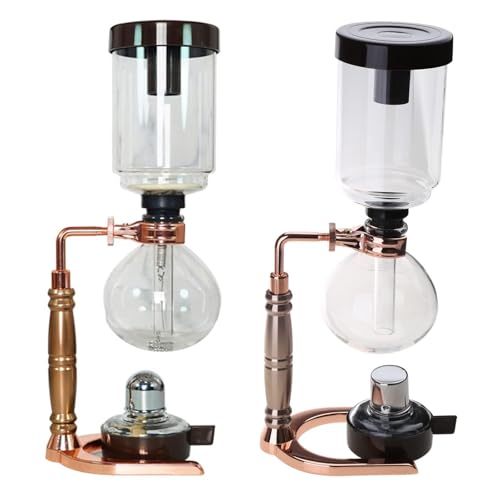 RALIYATX Maniglia della porta, sifone giapponese Macchina da caffè Sifone per tè Vuoto Macchina da caffè Tipo di vetro Filtro per macchina da caffè - Oro rosa