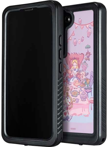 Skinit Waterproof Phone Case Compatible with Galaxy S24 Plus - Officially Licensed Disney Alice in Wonderland (Animated) Mad Tea Party Design