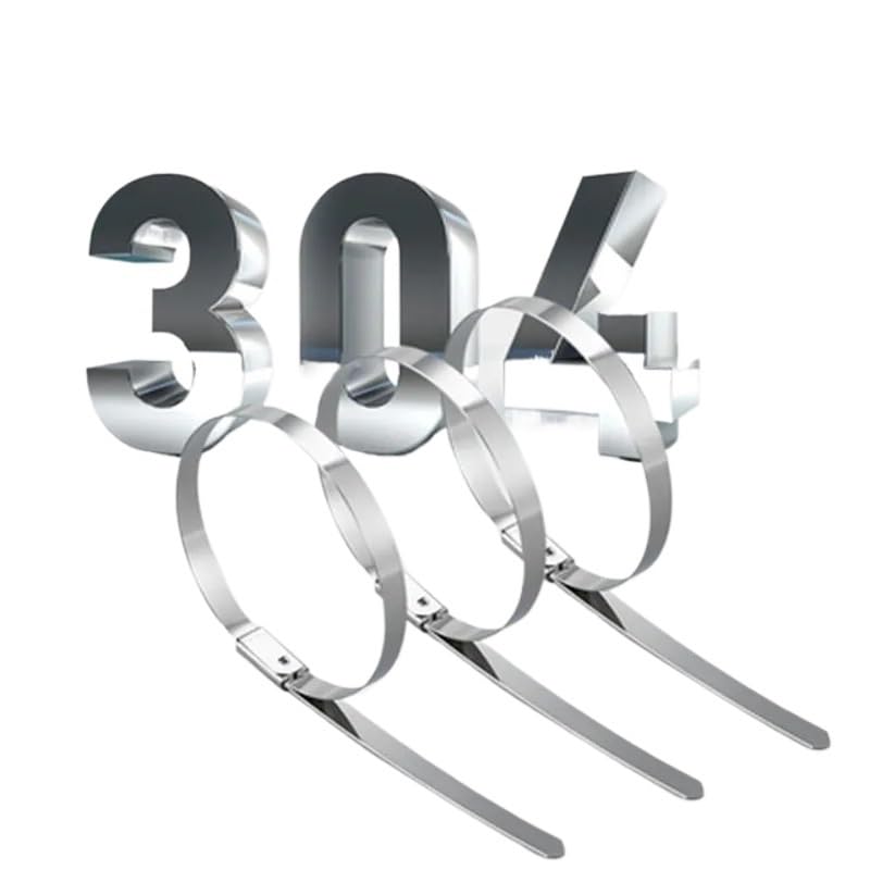 BIK Fascetta fermacavi multiuso in metallo da 4,6 mm, in acciaio inox, con cerniera, rivestita, 100 pezzi (4,6 x 400 mm)