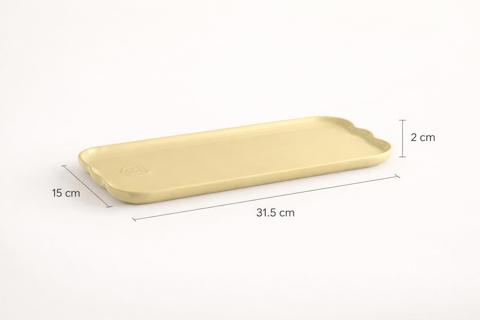 Emile Henry Plat à Cake Madeleine – Céramique Haute Résistance – Cuisson Homogène – Coloris Jaune Vanille – Fabriqué en France, Ecume