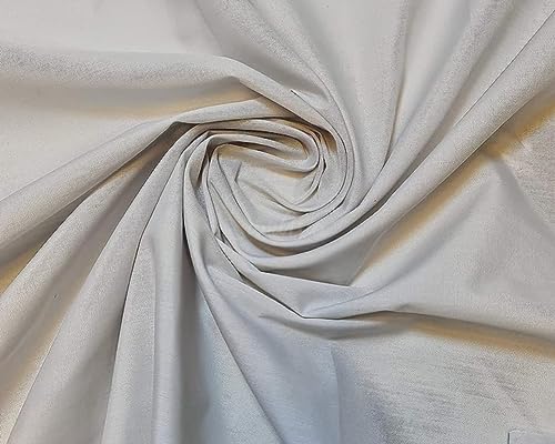 Plain Silver Grey Polycotton Fabric for Dressmaking Art & Craft, Sewing, Quilting, 5 METRE