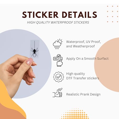 Image of Halloween Spider Rearview Mirror Decal - 3 Pcs Funny Vanity Stickers, Car Accessories, Rear View Decor (Spider)