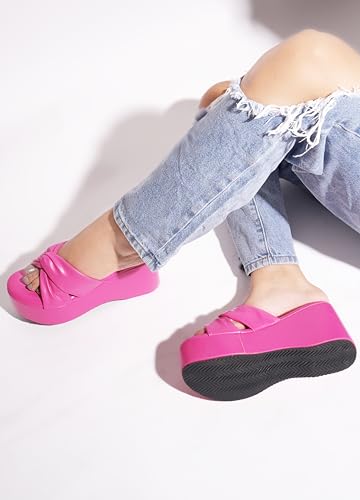 Image of SilverArrow Casual and Classy Platform Heels Chunky Heel Sandals Light Weight Comfortable & Trendy Party Wedges Heels for Girls & Women