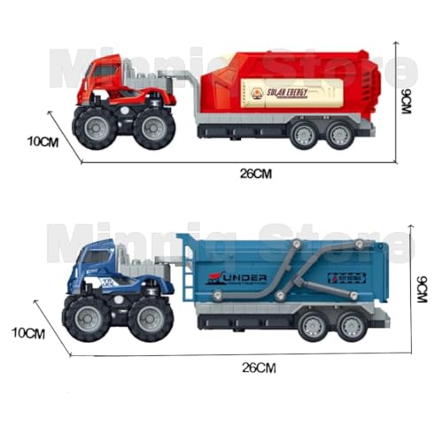 Image of Engineering & Solar Transport Truck 1:43 Metal Toys Alloy Diecast Truck Set Toy, Diecast Miniature Car Model Best Birthday Gift for Kids[Multicolor = Pack of 2 Truck]