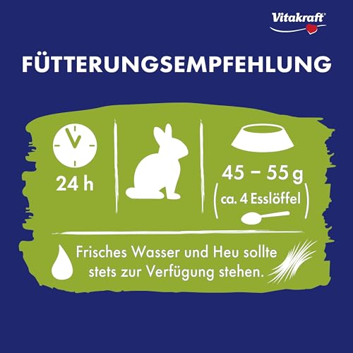 Vitakraft Menu Vital, Zwergkaninchen Futter, mit Luzerne, mit Apfel, mit Kürbis, angereichert mit Kräutern, ohne Zusatz von Zucker (1x 3kg)