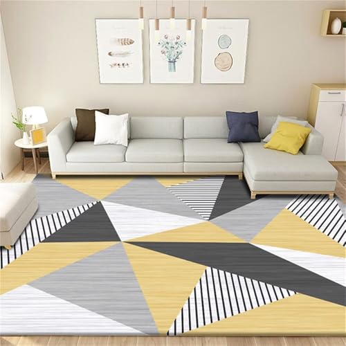 Tapis géométrique gris et noir 170x240 antidérapant pour protéger le sol
