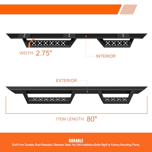Estribos negros para Chevy Silverado y GMC Sierra miniatura 3
