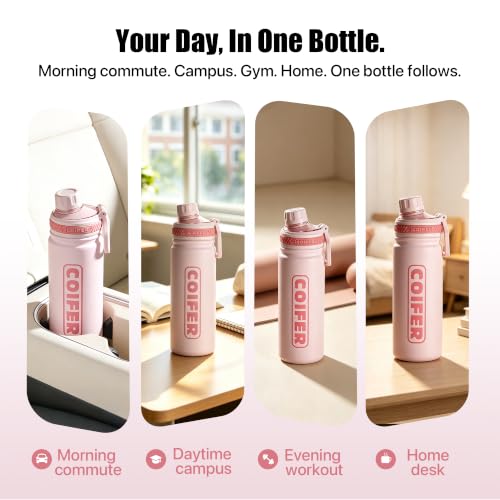 Coifer 22 oz Lightweight Insulated Water Bottle with Handle - image 4